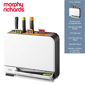 Mua Bộ Dao Thớt Khử Khuẩn Bằng Tia UV Và Sấy Khô Morphy Richards MR1001 - Có ngăn đựng đũa - HÀNG NHẬP KHẨU