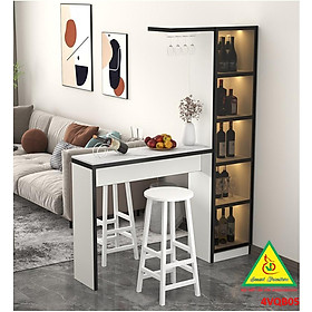 Quầy bar mini, quầy bar kiêm vách ngăn phòng khách nhà bếp 4VQB05 ( Không kèm ghế )- NỘI THẤT LẮP RÁP VIENDONGADV