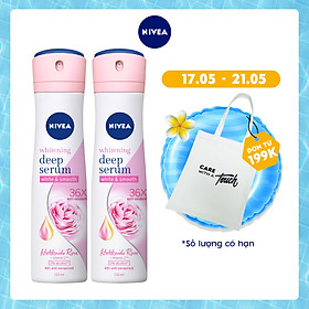 Combo 2 Xịt Serum Ngăn Mùi NIVEA Trắng Mịn Hương Hoa Hồng Hokkaido (150ml) - 85304