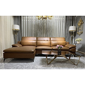 Mua Sofa góc L da bò Italy Juno sofa màu nâu – SFLCT08 2m6  hàng cao cấp chuẩn da bò nhập khẩu Ý