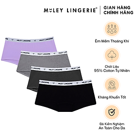 Combo 4 Quần Vải Cotton Tự Nhiên Viền Lưng Logo BeingMe Miley Lingerie