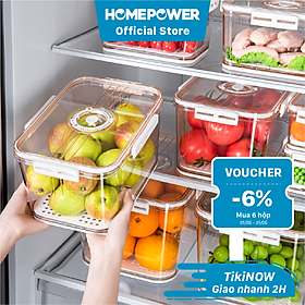 Mua Hộp nhựa đựng thực phẩm Homepower trong suốt có khay lót đáy giúp ráo nước  chất liệu cao cấp  an toàn cho sức khỏe
