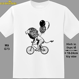 The Cycling Lion, mã G73. Áo thun nam nữ in siêu đẹp. Áo phông thoát nhiệt GOKING hàng hiệu cao cấp - Trắng - L Khoảng 64-72kg