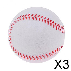 3xSafety Baseball Practice Training PU Softball Balls Sport Team Game White