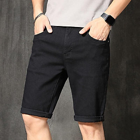 Quần Short Jeans Đen Co Giãn 2 Chiều Cao Cấp SZone SQ610A