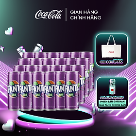 Thùng/lốc 24 Lon Nước Ngọt Giải Khát Có Gas Fanta Nho 320ml/Lon Sale 4.4 Coca-Cola Official Store