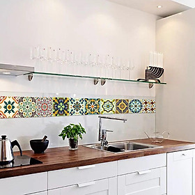 20 Pieces Mosaic Wall Tiles Stickers Kitchen Bathroom Tile Decals