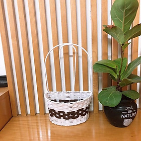 Mua Giỏ mây treo tưởng cắm hoa handmade