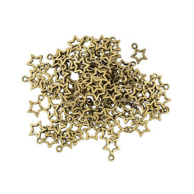 100pcs Bronze Stars Charms Pendants DIY Jewelry For Earrings Necklace Bracelet