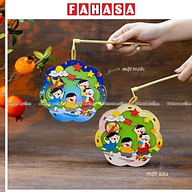 Lồng Đèn Trung Thu Gỗ 2 Mặt Màu - Bách Mộc - Rước Đèn Hoa