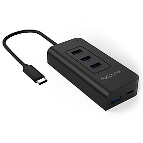Bộ Chuyển Đổi Và Phân Phối Điện Dodocool Usb-C Đến 4 Cổng Usb 3.0 Đen