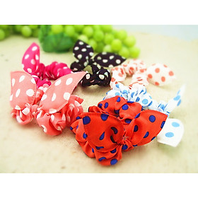 Combo 01 Dây buộc tóc Cherry Scrunchies dễ thương Kèm vòng tay chỉ đỏ may mắn Thailand