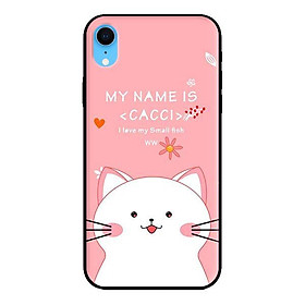 Ốp in cho iPhone XR Mèo Trắng Thích Ăn - Hàng chính hãng