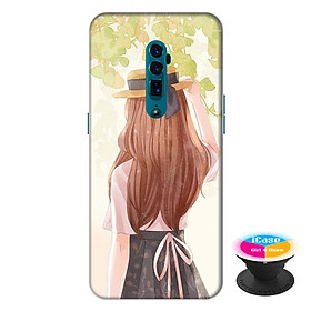 Ốp lưng điện thoại Oppo Reno 10X Zoom hình Phía Sua Một Cô Gái tặng kèm giá đỡ điện thoại iCase xinh xắn - Hàng chính hãng