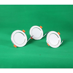 Mua Combo 3 Đèn Led âm trần đổi màu 3w viền vàng  viền bạc  đèn mắt trâu  đèn phòng ngủ  đèn trang trí