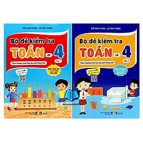 Sách - Combo Bộ Đề Kiểm Tra Toán Lớp 4 - Tập 1 + 2