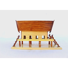 Mô hình nhà sàn gỗ, sẵn sàng trưng bày 28cm