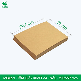 MGK6N - A4 - 70 gsm - 100 tờ giấy kraft nâu - Dùng gói hàng, bọc quà, làm nháp, chèn lót chống sốc