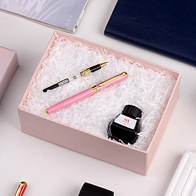 Bộ Quà Tặng Bút Máy Mạ Vàng + Ruột Bút Dự Phòng + Hộp Mực DUKE