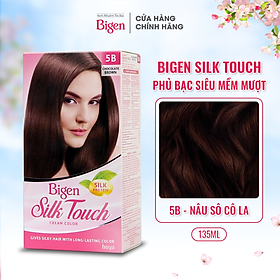 Thuốc nhuộm dưỡng tóc phủ bạc thảo dược Bigen Silk Touch Thương hiệu Nhật Bản Sắc Màu trẻ trung 80ml dạng kem - BST 5B