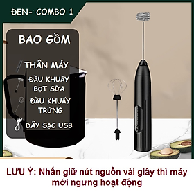 Máy Tạo Bọt Sữa Sạc Usb 2 Loại Đầu Khuấy Cafe Và Đánh Trứng - Hàng Chất Lượng