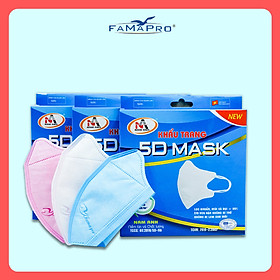 [HỘP - FAMAPRO 5D MASK] - Khẩu trang y tế kháng khuẩn 3 lớp Famapro 5D Mask (10 cái/ hộp) - COMBO 3 HỘP