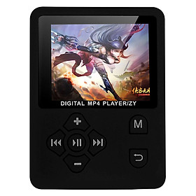 MP3 MP4 Digital Player 1.8 Inches Color Screen Music Player Lossless Audio Video Player Support E-book FM Radio Voice - Black