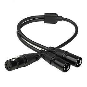 2X 3Pin XLR Female to Dual 2 Male   Splitter Microphone Cable Adaptor Cord