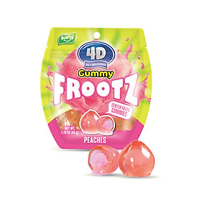 Kẹo dẻo nhân nước trái cây 4D 3 vị dứa, nho, đào 40g, chất lượng quôc tế