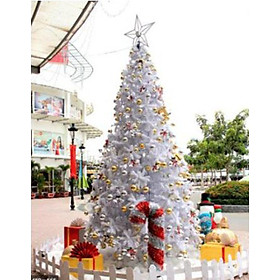 Cây thông noel màu trắng đầu tròn 2in (Cây 150cm)