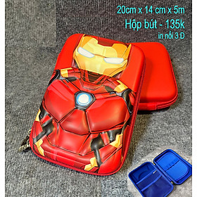 Hộp Bút siêu nhân in nổi 3D hình Iron Man cho bé trai đi học