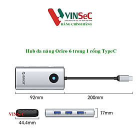Mua Bộ chuyển đổi đa năng 6 trong 1 cổng Type-C Orico PW11-6P-GY-EP - Hàng Chính Hãng