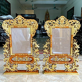 Mua Khung ảnh thờ mai hóa long thiếp vàng gỗ gụ