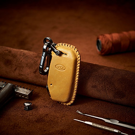 Bao Da Chìa Khóa Ô Tô Handmade Kia Sorento 2021 4 nút bấm da bò thật - hàng chính hãng