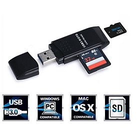 5Gbps USB 3.0 Memory Card Reader SDXC TF 2 In 1 High Speed Quick Fast Adapter