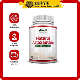 Natural Astaxanthin 12mg Nu U Nutrition 180 Viên - Không Lo Lão Hóa