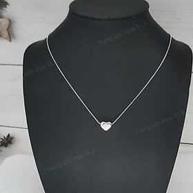 DÂY CHUYỀN NỮ INOX KIỂU MÌ MẶT TRÁI TIM XỎ NGANG, TRẮNG ĐẸP KHÔNG ĐEN