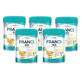 Combo 5 lon Sữa công thức FRANCI BIO GOLD 1+ lon 800g Hỗ trợ tiêu hóa Tăng