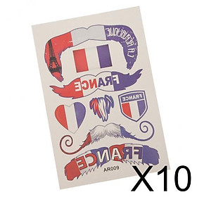 10x2018 Football Game National Flags Tattoo Body Sticker for Football Fans 05