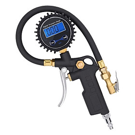 Máy đo áp suất áp suất lốp kỹ thuật số, Máy đo áp suất đa năng, đa chức năng LCD có độ lệch 220 psi đo áp suất 220 psi