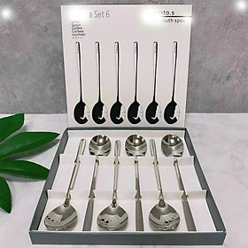 Bộ 6 Muỗng Inox Nuova Cao Cấp DRU- Hàng Chính Hãng