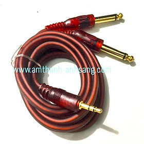 Dây tín hiệu 3.5 ly sang 6 ly, dây dẻo Jack đúc nhựa chân vàng