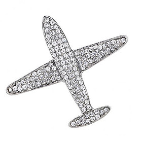 2-3pack Men Airplane Brooch Collar Pin Corsage Fashion Crystal Badge Jewelry