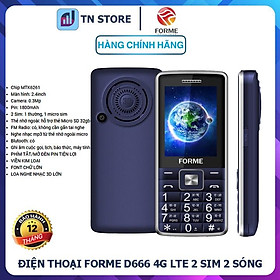 Mua Điện Thoại 4G Forme D666 - 2 Sim 2 Sóng - 4G LTE - Màn Hình 2.4 Inch - Pin 1800 Mah - BH 12 tháng