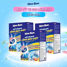 Combo 3 Hộp Bột Vệ Sinh Máy Giặt Mao Bao 306g - Loại Bỏ Cặn Bẩn, Khử Mùi Cho Máy Giặt Cửa Trên/Trước
