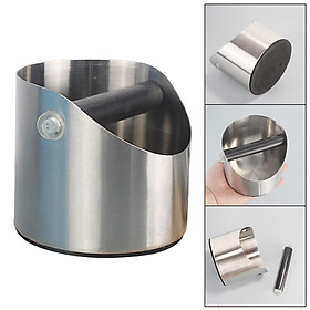 Stainless Steel Coffee Ground Container Removable Knock Bar Anti Slip Coffee Machine Accessory 0.6L Shock Absorbent Espresso knock Bin