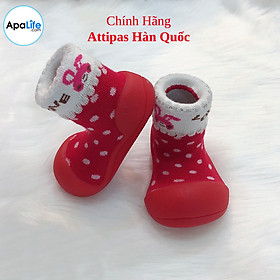Attipas Love - Đỏ/ AT024 - Giày tập đi cho bé trai /bé gái từ 3 - 24 tháng nhập Hàn Quốc: đế mềm, êm chân & chống trượt
