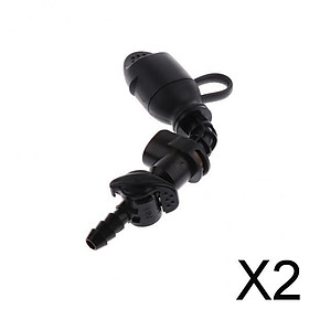 2xWater Bag Hydration Pack Bite Valve Nozzle Bladder Black 7.5x7cm 90 Degree