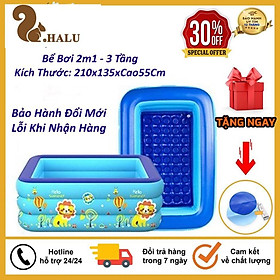 Mua Bể Bơi Phao Kích Thước 2M1 ( 210x135xCao55Cm ) 3 Tầng Cho Bé  Hàng Loại 1 Có Đáy Chống Trượt  An Toàn Khi Sử Dụng