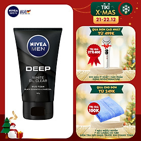 Sữa Rửa Mặt NIVEA MEN DEEP Than Đen Hoạt Tính Hút Nhờn Sáng Da (100G) - 84415